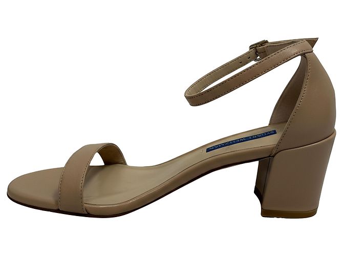 Nudist Block Sandalen von Stuart Weitzman aus beigem Leder Braun Fleisch - Ansicht 4