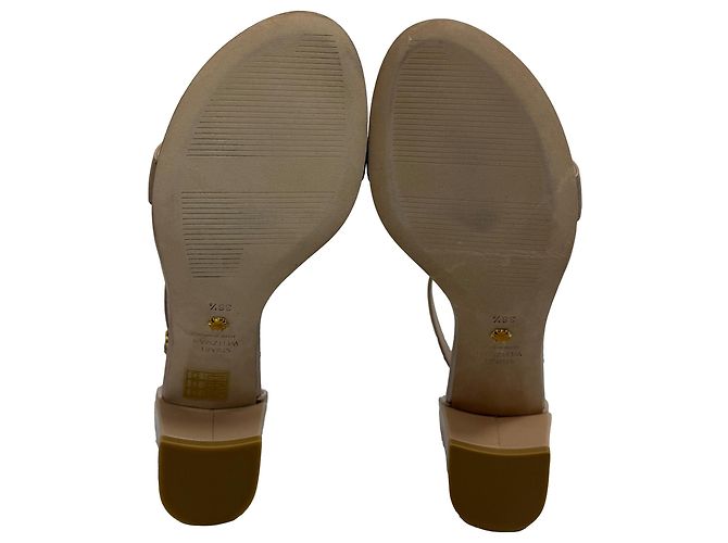 Nudist Block Sandalen von Stuart Weitzman aus beigem Leder Braun Fleisch - Ansicht 6