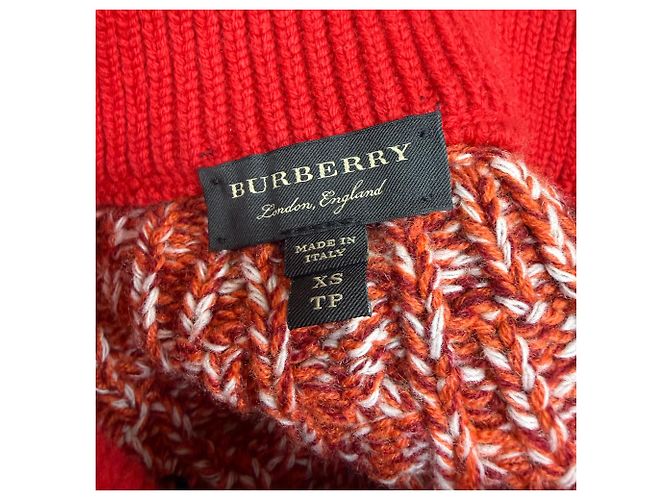 Falda midi de lana roja con patrón de tweed de Burberry - vista 4