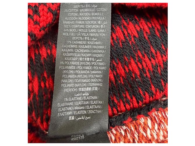 Falda midi de lana roja con patrón de tweed de Burberry - vista 5