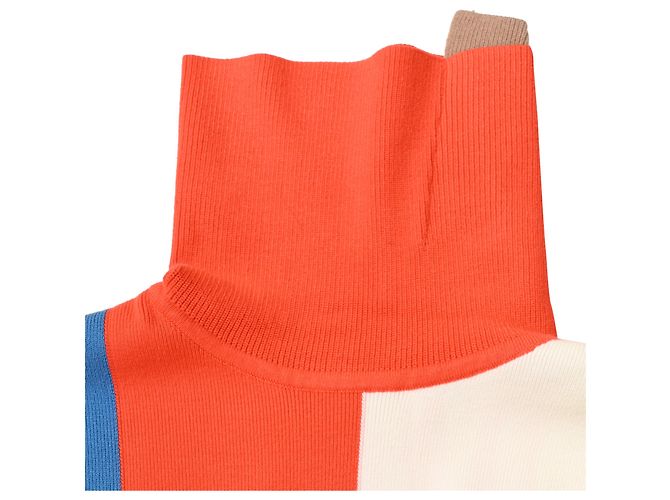 Gestreifter Rollkragenpullover von Victoria Beckham aus mehrfarbiger Viskose Mehrfarben - Ansicht 5