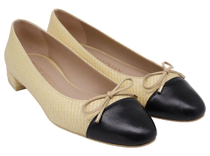 Bailarinas Sleek Bow en Raffia Crema de Stuart Weitzman Blanco Crudo - vista 3