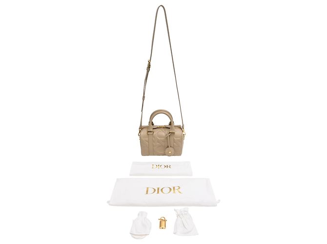 Borsa a mano Dior Groove 20 in pelle di vitello beige - vista 19