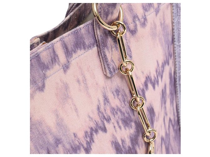 Borsa tote tie-dye Sandro Kasba in tela di cotone viola Porpora - vista 11