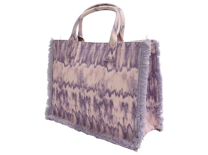 Borsa tote tie-dye Sandro Kasba in tela di cotone viola Porpora - vista 3