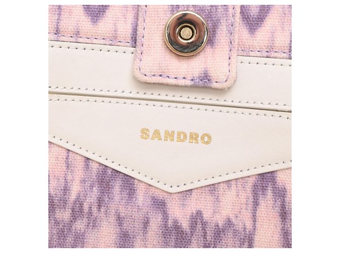 Borsa tote tie-dye Sandro Kasba in tela di cotone viola Porpora - vista 6
