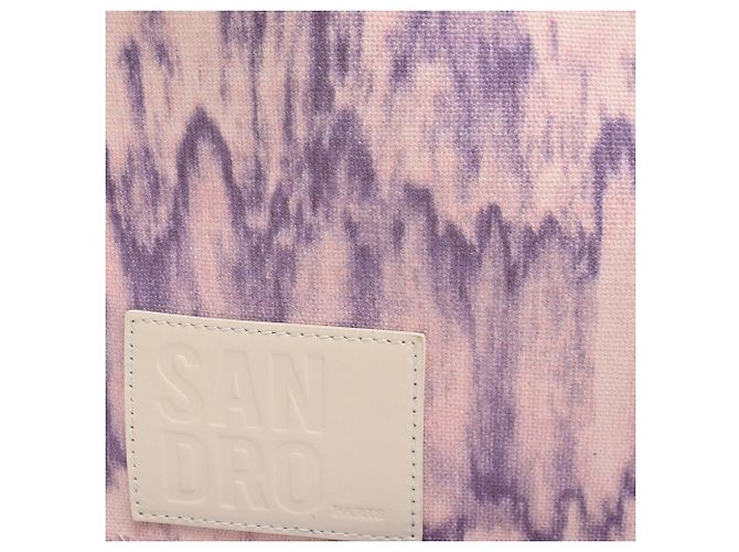 Borsa tote tie-dye Sandro Kasba in tela di cotone viola Porpora - vista 9