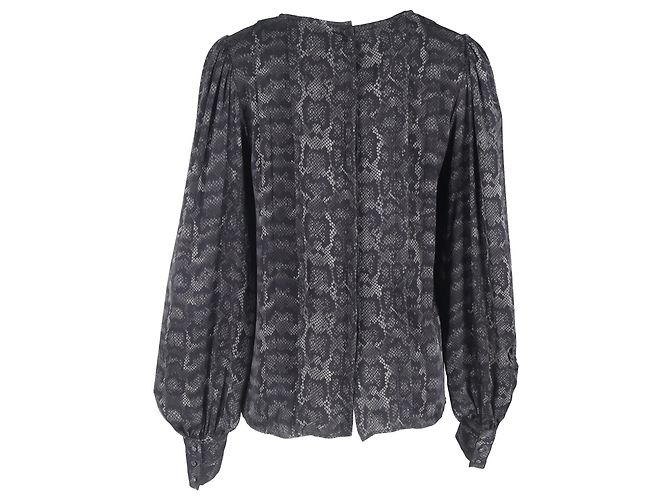 Blusa in seta grigia con stampa pitone Anine Bing Renee Grigio - vista 3