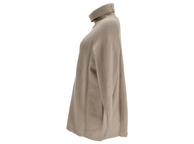 Beige Wollstrick Mini Kleid mit Rollkragen von Ba&sh - Ansicht 2