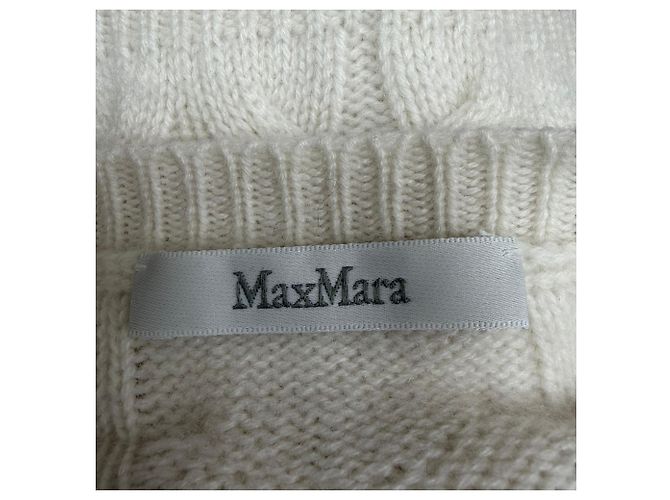 Suéter de punto de cachemira blanca Max Mara Blanco Crudo - vista 4