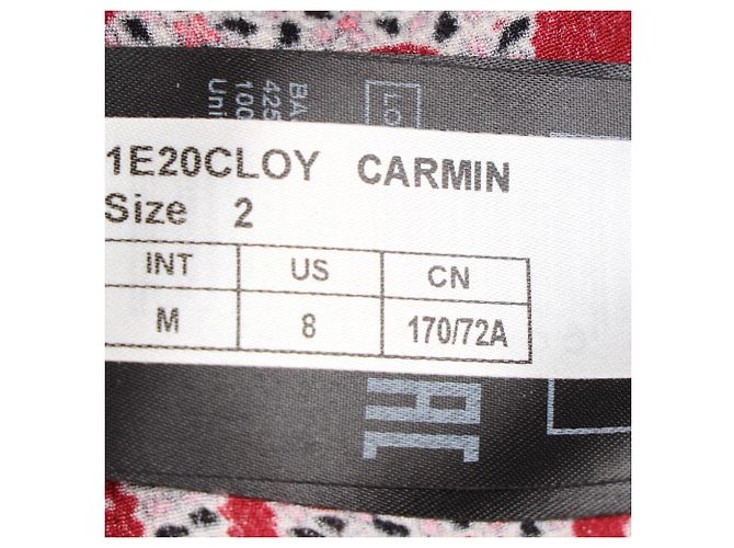 Macacão Estampado com Decote em V em Viscose Vermelha Ba&sh - vista 7