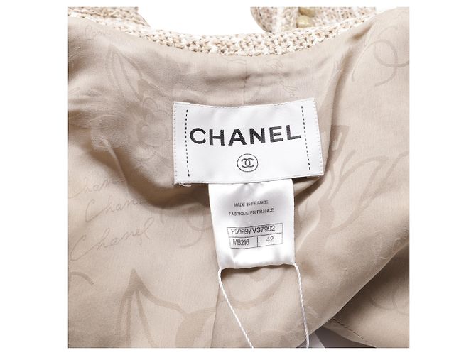 Timeless Blazer de tweed beige de algodón de Chanel - vista 5