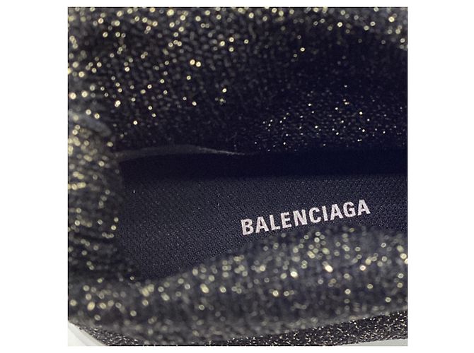 Balenciaga Speed Glitzer Trainer Schuhe aus schwarzem Polyester - Ansicht 13