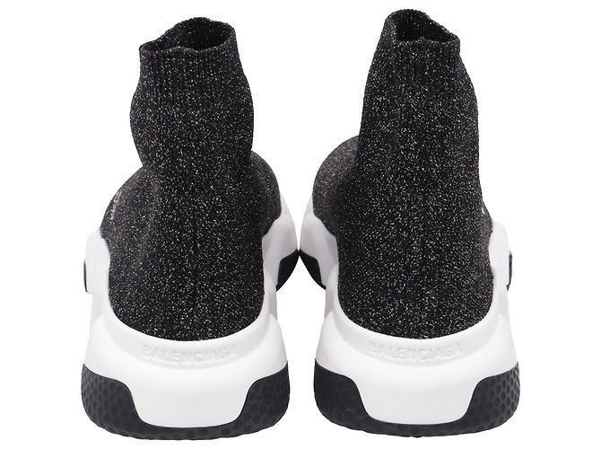 Balenciaga Speed Glitzer Trainer Schuhe aus schwarzem Polyester - Ansicht 5