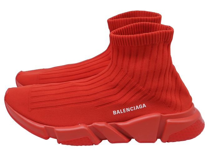 Baskets Speed Balenciaga en polyester rouge - vue 4