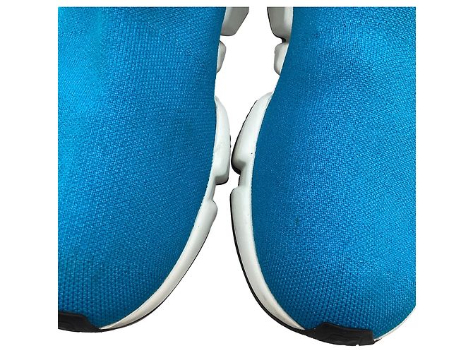 Balenciaga Speed Trainer Schuhe aus blauer Polyester - Ansicht 14