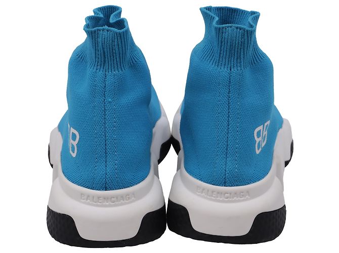 Balenciaga Speed Trainer Schuhe aus blauer Polyester - Ansicht 5