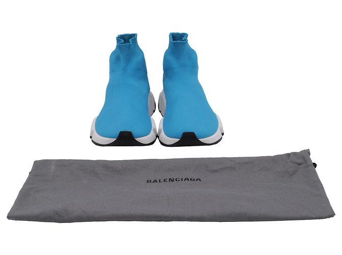 Balenciaga Speed Trainer Schuhe aus blauer Polyester - Ansicht 6