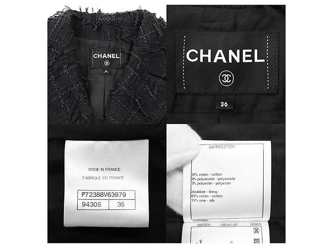 Timeless Chaqueta de tweed de algodón Chanel P72388 Azul - vista 10
