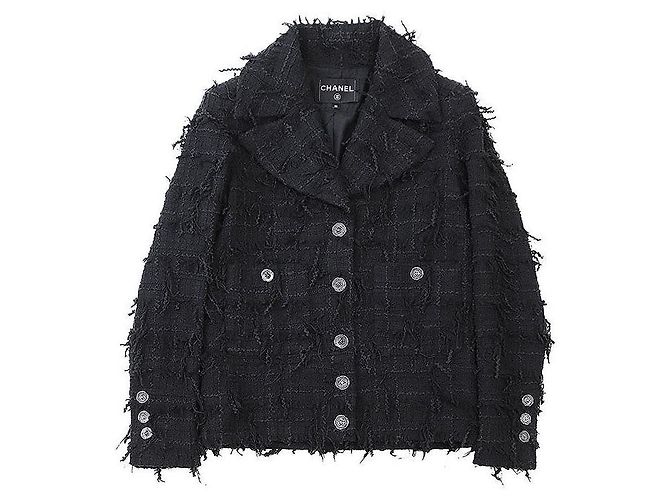 Timeless Chaqueta de tweed de algodón Chanel P72388 Azul - vista 11