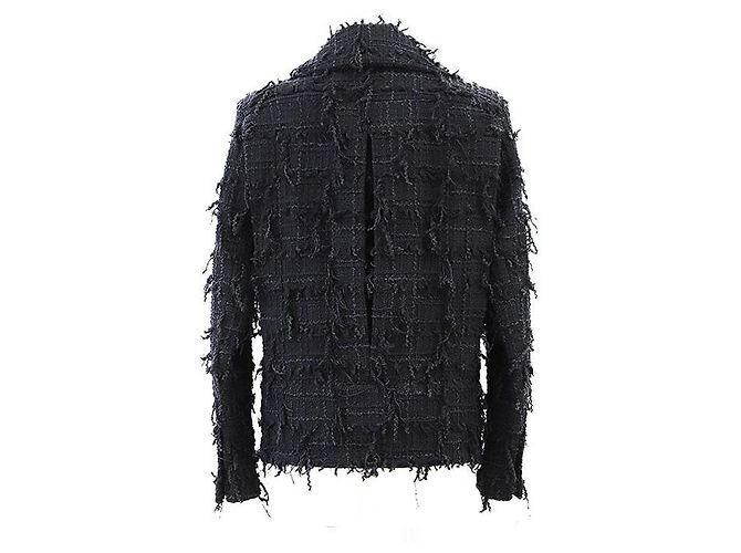 Timeless Chaqueta de tweed de algodón Chanel P72388 Azul - vista 7