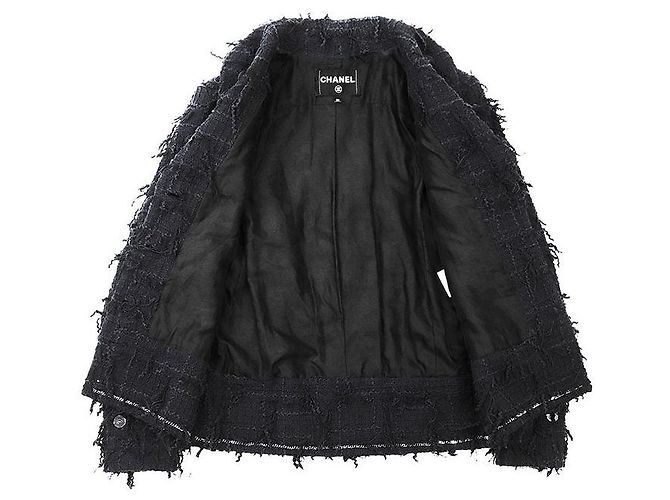 Timeless Chaqueta de tweed de algodón Chanel P72388 Azul - vista 8