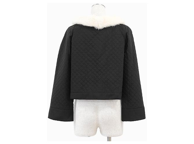 Chaqueta 2 en 1 de mezcla de seda Salvatore Ferragamo Negro Crudo - vista 10
