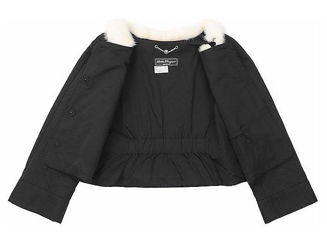 Chaqueta 2 en 1 de mezcla de seda Salvatore Ferragamo Negro Crudo - vista 5