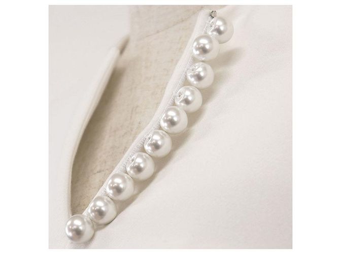 Autre Marque YOKO CHAN Strickmischbluse Weiß - Ansicht 3