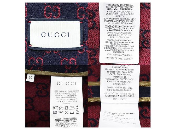 Abrigo de lana nylon GG Jacquard Gucci Azul - vista 10