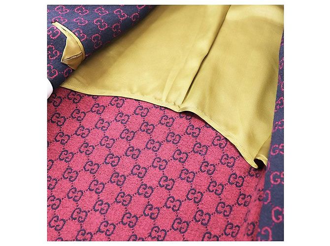 Abrigo de lana nylon GG Jacquard Gucci Azul - vista 13
