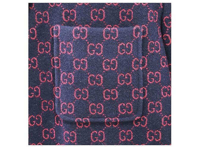 Abrigo de lana nylon GG Jacquard Gucci Azul - vista 14