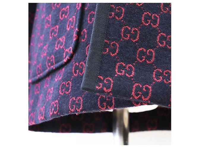 Abrigo de lana nylon GG Jacquard Gucci Azul - vista 15