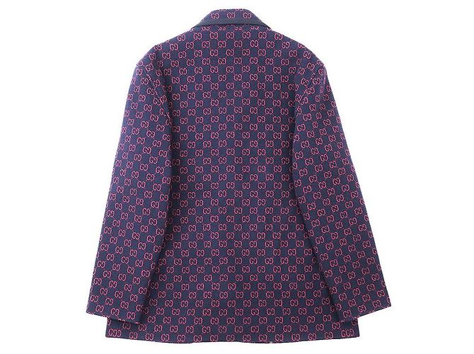 Abrigo de lana nylon GG Jacquard Gucci Azul - vista 17