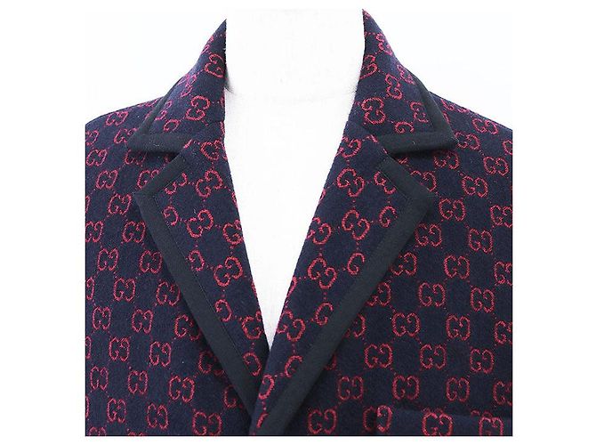 Abrigo de lana nylon GG Jacquard Gucci Azul - vista 2