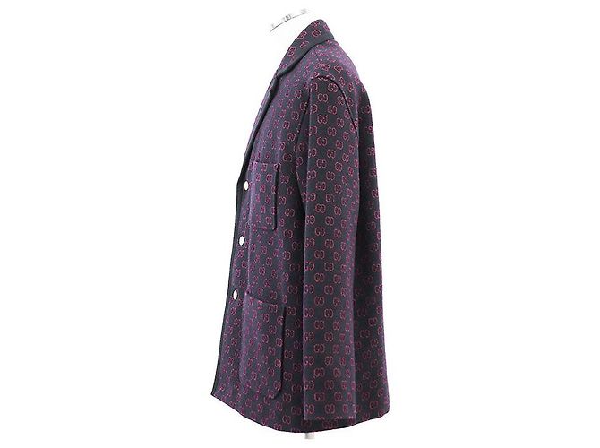 Abrigo de lana nylon GG Jacquard Gucci Azul - vista 7