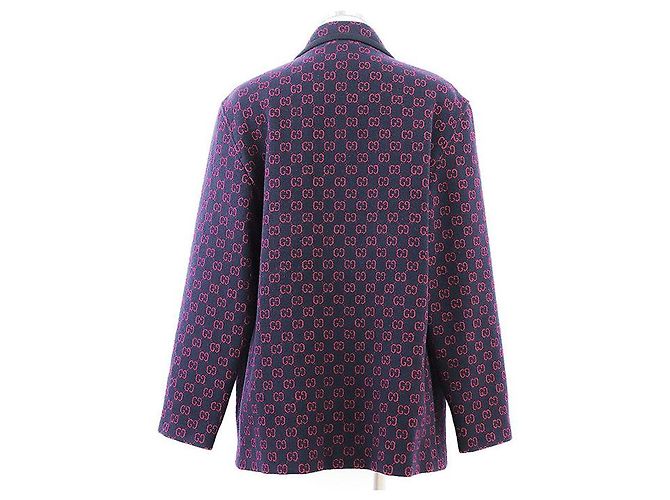 Abrigo de lana nylon GG Jacquard Gucci Azul - vista 8