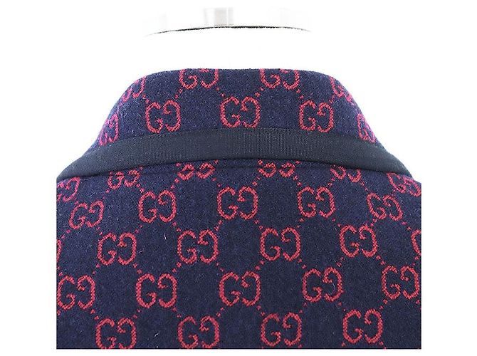 Abrigo de lana nylon GG Jacquard Gucci Azul - vista 9