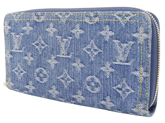 Portafoglio Zippy Louis Vuitton Monogram Denim Lungo Blu - vista 2