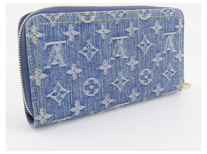 Portafoglio Zippy Louis Vuitton Monogram Denim Lungo Blu - vista 3