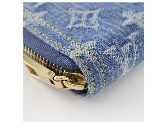 Portafoglio Zippy Louis Vuitton Monogram Denim Lungo Blu - vista 4