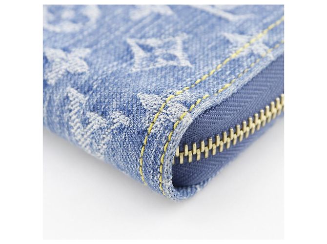 Portafoglio Zippy Louis Vuitton Monogram Denim Lungo Blu - vista 5
