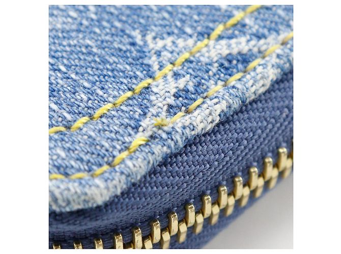 Portafoglio Zippy Louis Vuitton Monogram Denim Lungo Blu - vista 8
