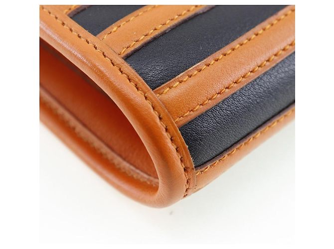 Borsa a Spalla in Pelle Hermès Nero Arancione - vista 4