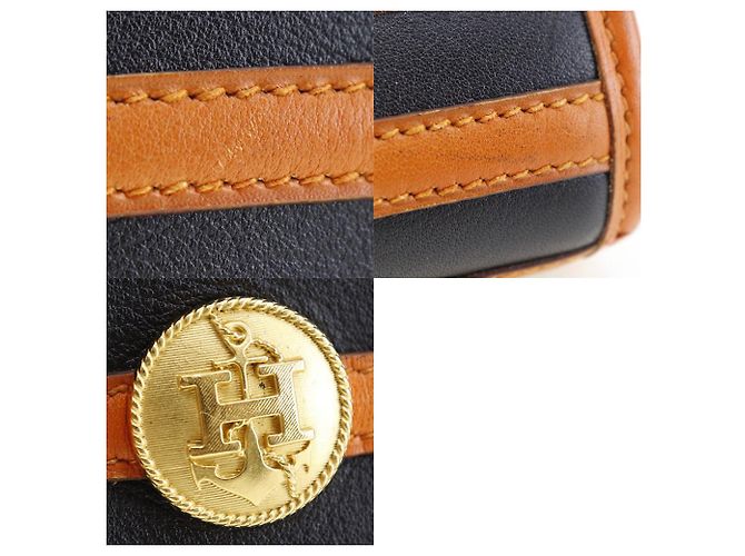 Borsa a Spalla in Pelle Hermès Nero Arancione - vista 7