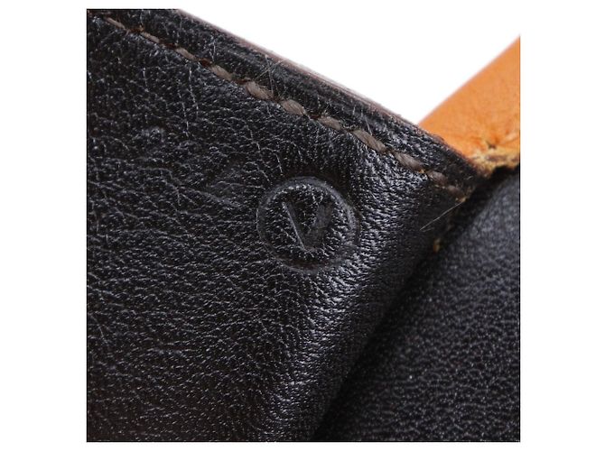 Borsa a Spalla in Pelle Hermès Nero Arancione - vista 9