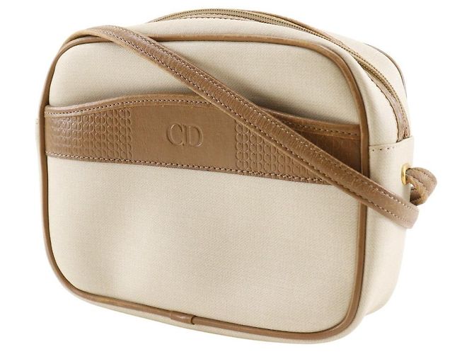 Borsa a Spalla in PVC con Logo CD Dior Beige - vista 2