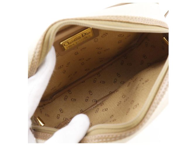 Borsa a Spalla in PVC con Logo CD Dior Beige - vista 6