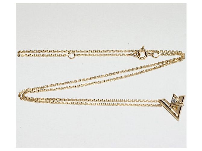 Collar Péndulo Louis Vuitton K18YG LV Volt One Q93805 Dorado - vista 3