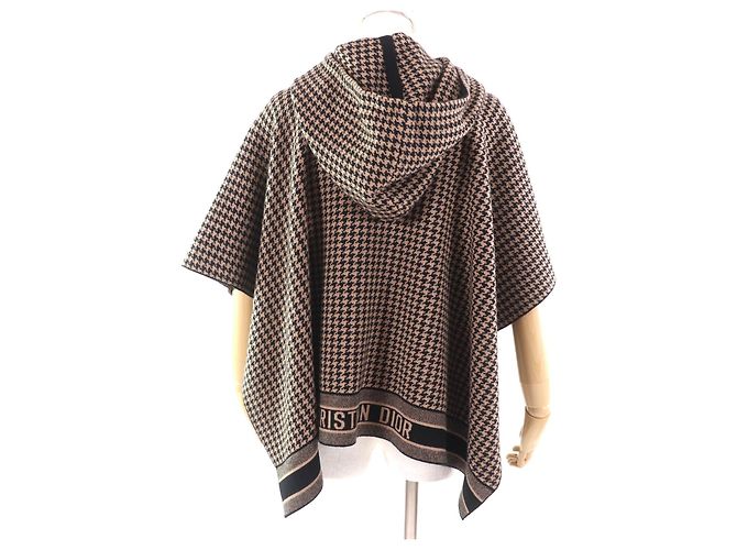 Poncho de cachemira Christian Dior Bronce - vista 3